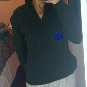 Sunday best Dark Green High neck Cable knit